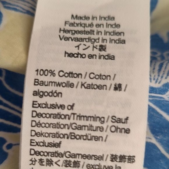 J.Crew Collection Dress Tie Shoulder Smocked Floral Cotton Poplin Blue Yellow Su - Picture 13 of 13